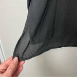 Marc New York Black Blouse w/Pleather Shoulder Patches Size M Photo 4