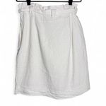 H&M white linen button up skirt with tie waist and pockets size 4 Photo 1