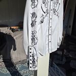 SCULLY WOMEN'S ROSE EMBROIDERED White/Black WESTERN SHIRT M Black Size M Photo 7