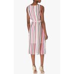 Nine West Nine West Pink Multi Striped Self-Tie Midi Dress 14 Photo 1