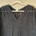 Rebecca Taylor Womens Long Sleeve V Neck Silk Shirt Black Size 10 Sheet Boho Top Photo 4