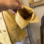 Marvin Richards VINTAGE Whip Stitch Leather Jacket Yellow Cream Beige Medium Photo 2