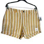 Old Navy NWT Linen Blend Everyday Short Yellow & White Striped Size 8 Photo 0