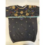 Vintage Black Bedazzled Sweater Sequins Beads Jewels EUC Sz M Knit Pullover Size M Photo 9
