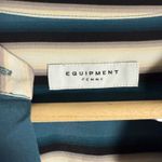 Equipment Connell Blue Striped Long Sleeve Belted Silk Shirt Dress Size Small Photo 4