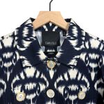 Carlisle Boxy Crop Ikat Print Collared Button Front Jacket Size 10 Photo 2