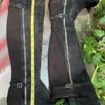 Ivanka Trump  Black Suede Buckles Knee High Stretchy Back Boots 9 Photo 8