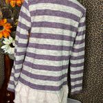 Doe & Rae ✅3/$30✅ NWT  Grape Striped Long Sleeve Lace Up Ruffle BabyDoll Top | SMALL | Photo 7