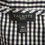 Talbots  Dress Womens 12 Petite White Black Gingham Plaid Sheath Office Casual‎ Photo 6