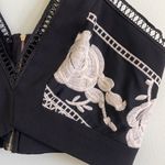 Aijek Andrea Embroidered Cropped Top in Black & White Size Medium Photo 4