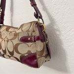 Coach Colette Signature Shoulder Bag Red Brown Leather Jacquard F23072 East West Photo 1