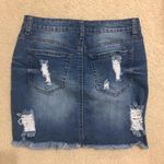 Wax Jean Los Angeles Ripped Denim Skirt Photo 4