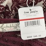 Free People Intimately Alia Bralette Bra X-Small Bordeaux Floral Lace Lingerie Photo 6