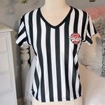 The Bar TailGaters Sports Grill Striped VNeck Shirt Womens Medium Photo 0