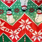 Christmas Holiday Leggings junior Large Multi Print Red Green Snowmen Candy Cane Size undefined Photo 3