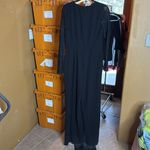 BCBGMAXAZRIA NWT Black Solid Long Lace Sleeve One Piece Jumpsuit Size 10 Photo 10