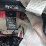 Style & Co  Los Angeles LA cityscape fringe scoop neck short sleeve top XL Photo 4