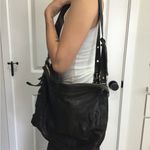 Elegant Black Leather Shoulder Bag rabeanco Photo 2