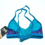 Tyr. Workout Bikini Electro Crosscut Tieback Top Strappy Blue Pink M (8) Photo 1