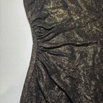 David Meister Bronze Gold Metallic Ruched Backless Textured Cocktail Dress 12 Photo 6