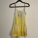 Free People Vintage Y2K  Top Sleeveless Tank Yellow Tie Dye Embroidered 6 Small Photo 2