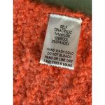 easel Cable Knit Turtleneck Poncho Sweater Orange Pullover Cape Layering Photo 9