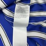 Escada 100%Silk royal blue/white striped blouse sz 36 small Blue Photo 3