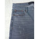 EXPRESS Jeans Womens Gray Denim Mid Rise Ankle Legging Distressed Raw Hem Sz 6 Photo 7