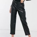 7 For All Mankind Faux Leather Wide Cropped Leg Pants Black- Size Medium Photo 1