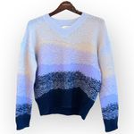 Club Monaco NEW  chunky mohair pullover sweater, lavender and navy, Oversized XS Photo 1