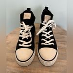 Pep Step Platform Corduroy black lace up sneakers size 8 Photo 1