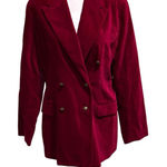 Vintage Cambridge Dry Goods Burgundy Velvet Blazer Jacket Women's Size 8 Photo 0