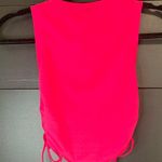 Women’s cute hot pink tank top. Ruched sides with ties. Size XS. Never worn Photo 2