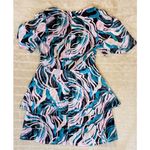 Adelyn Rae NWT Mini Dress Tiered Ruffle Flutter Sleeve V-Neck Abstract Print M Photo 5