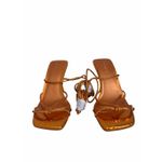 Open Edit  Orange Bronze Metallic Ankle Calf Lace Strappy Sandals Size 6 NEW Photo 3