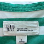 Gap Vtg Y2K Button Down Deep Placket Green White Shirt Size L Business Casual Photo 4