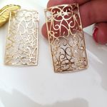Anthropologie New! Anthro Gold Lattice Earrings Photo 9