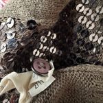 Fossil Vintage  Olive Green Vest Button Up Sequin Festival Boho Indie Large Y2K Photo 7