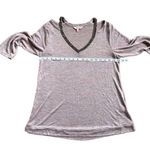 Juicy Couture Black Rhinestone V-Neck Purple Cold Shoulder Cutout Top Sz Medium Photo 7