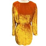 & Other Stories & Other Stories Golden Yellow Velvet Mini Dress Open Back Size 4 Photo 4