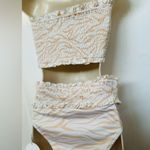 Lost + Wander  Bikini Zebra Print Orange Cream Swimsuit Size Med NWT  Cool Sand Photo 6