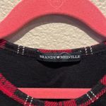 Brandy Melville  Women’s Black Ashlyn Plaid Trim Cropped Tee Size XS Photo 2