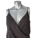 Mango MNG Glitter Ruched Cami Red Faux Wrap Top Size Large Glam Y2k NEW NYE Photo 1