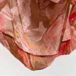 Diane Von Furstenberg Diane‎ Von Furstenberg Silk Blend Floral Print Sheer Chiffon Scoop Neck Blouse Photo 5