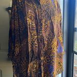 Vintage CST Studio tiger leopard print motif button down blouse, size 2X Purple Photo 2