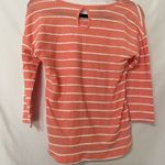 Talbots Coral 3/4 Sleeve Scalloped Stripe Top Womens S Coquette Spring Shirt Photo 8