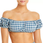 Faithfull the Brand NWOT Corsica Bikini Top Swimsuit Gingham Blue M Photo 0