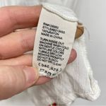 Ban Jara  White Copped Puff Sleeve Floral Embroidered Boho Blouse M Photo 3