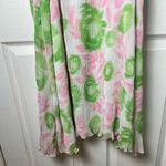 Ganni Womens Pink Green Pleated Ruffle Georgette Strap Mini Dress Sz S Photo 5