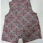 Kaleidoscope Print Collared Sleeveless Button Photo 1